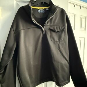 Chaps Black 1/4 Zip-Up Jacket